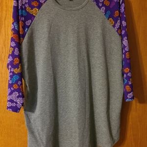Lularoe Randy Grey with Purple Floral Print
